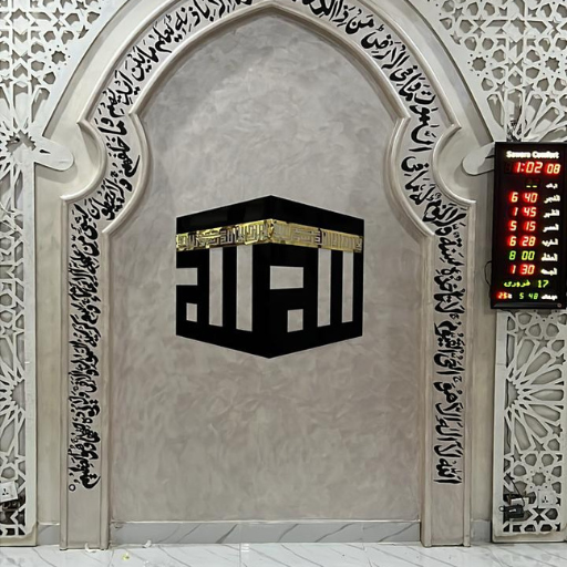 Acrylic Kaaba Decor written First Kalima and ALLAH Name in Kufic Calligraphy Islamic Wall Art