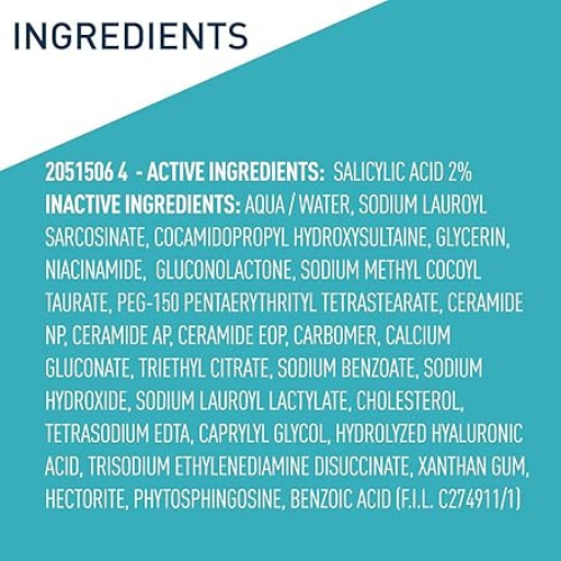 CeraVe Face Wash Acne Treatment Salicylic Acid Cleanser 237 ml