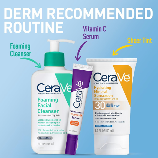 CeraVe Hydrating Mineral Sunscreen With Zinc Oxide & Titanium Dioxide 50ml