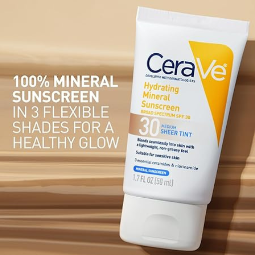 CeraVe Hydrating Mineral Sunscreen With Zinc Oxide & Titanium Dioxide 50ml