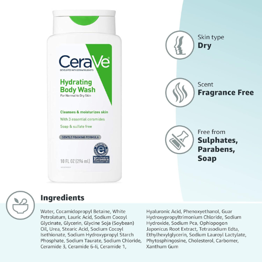 CeraVe Body Wash for Dry Skin Moisturizing Body Wash 296 ml