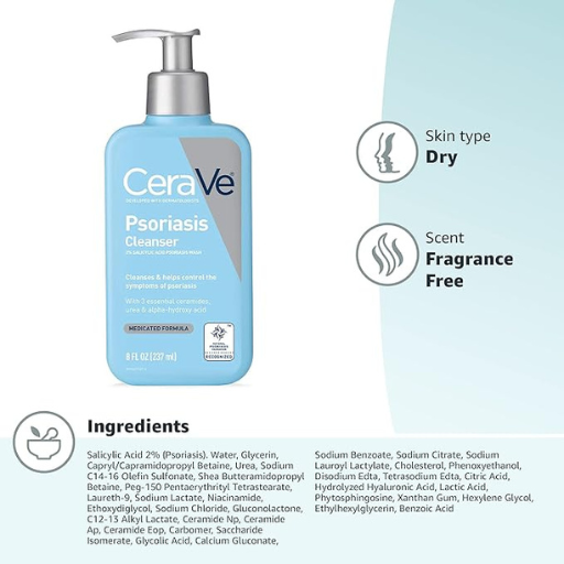 CeraVe Cleanser for Psoriasis Treatment, 237 ml