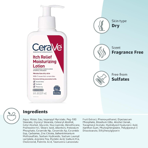 CeraVe Itch Relief Moisturizing Cream for Dry and Itchy Skin 237ml
