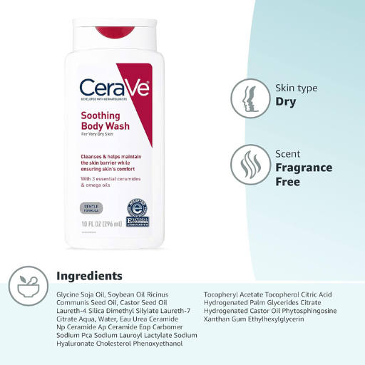 CeraVe Soothing Body Wash for Dry Skin 296 ml