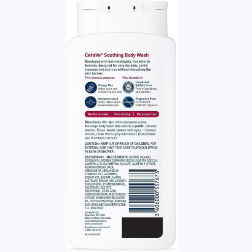 CeraVe Soothing Body Wash for Dry Skin 296 ml