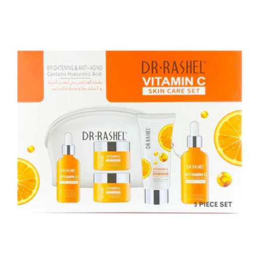 Dr.Rashel Vitamin C Skin Care 5 Piece Set With Bag & Jade Roller