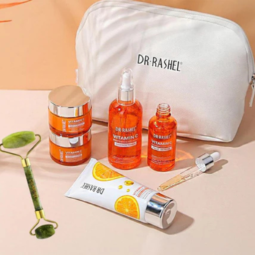 Dr.Rashel Vitamin C Skin Care 5 Piece Set With Bag & Jade Roller