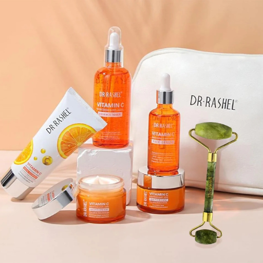 Dr.Rashel Vitamin C Skin Care 5 Piece Set With Bag & Jade Roller