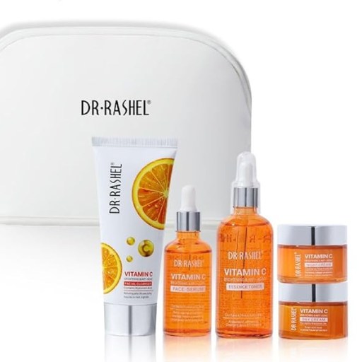Dr.Rashel Vitamin C Skin Care 5 Piece Set With Bag & Jade Roller