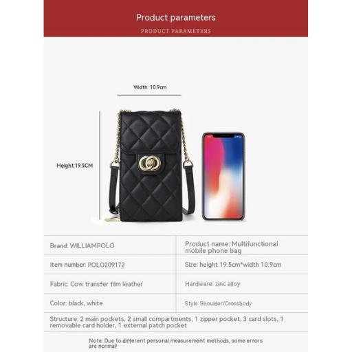 Women's Leather Mini Women's Bag Classic Mobile Phone Bag Messenger Bag