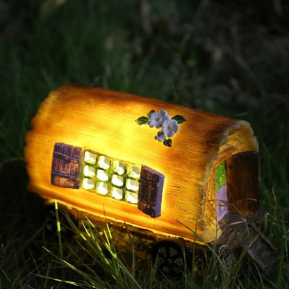 Premium Wooden House Solar Lights for Outdoor Garden Decoration